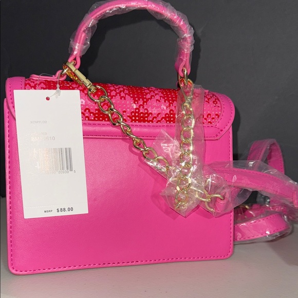 NEW Betsey Johnson Pink SEQUIN Crossbody Bag - Picture 8 of 8